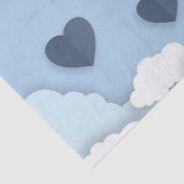Happy Vaderdag blue harten in de lucht Tissuepapier (Detail)