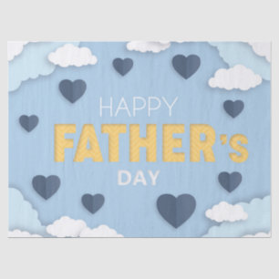 Happy Vaderdag blue harten in de lucht Tissuepapier