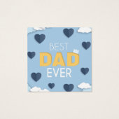 Happy Vaderdag blue harten in de lucht Vierkante Visitekaartjes (Achterkant)