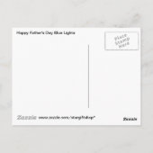 Happy Vaderdag Blue Lights Briefkaart (Achterkant)