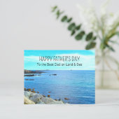 Happy Vaderdag Blue Ocean Photo Azure Sky Feestdagenkaart (Staand voorkant)