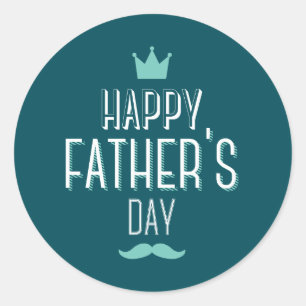 Happy Vaderdag Blue-ontwerp Ronde Sticker