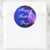Happy Vaderdag Blue Paars Roos Ronde Sticker (Tas)