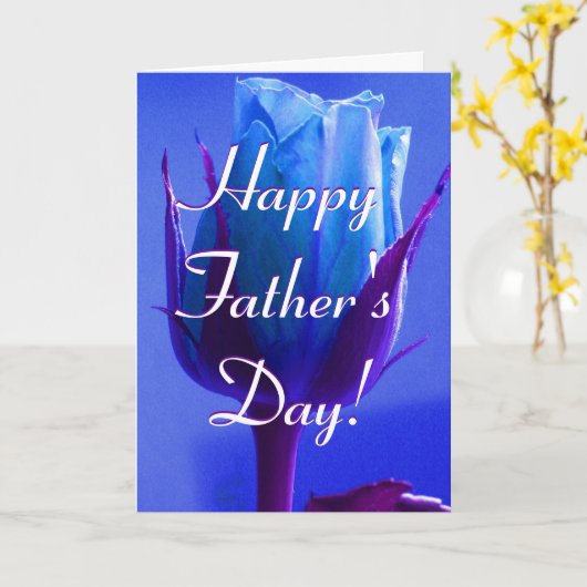 Happy Vaderdag Blue Roos I Kaart (Gele Bloem)