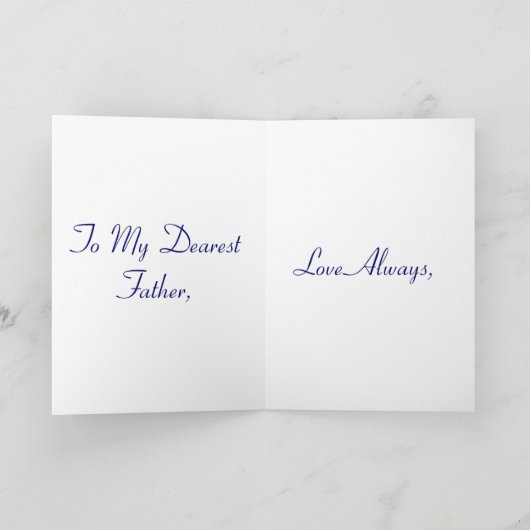 Happy Vaderdag Blue Roos II Kaart (Binnen)