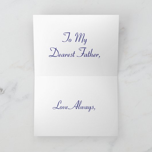 Happy Vaderdag Blue Roos Kaart (Binnen)