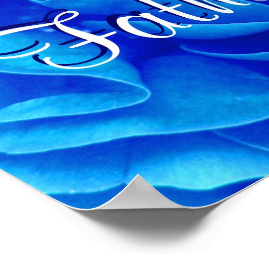 Happy Vaderdag Blue Roos Poster (Hoek)