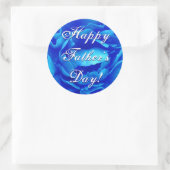 Happy Vaderdag Blue Roos Ronde Sticker (Tas)