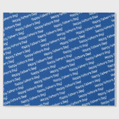 Happy Vaderdag Blue Simple Cadeaupapier (Vlak)