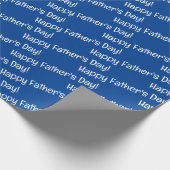 Happy Vaderdag Blue Simple Cadeaupapier (Hoek)