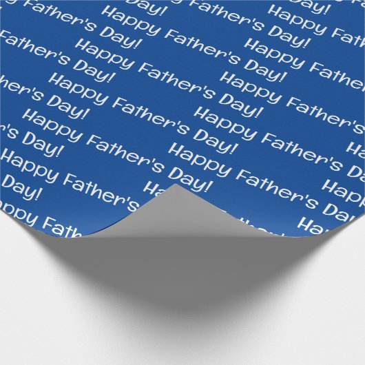 Happy Vaderdag Blue Simple Cadeaupapier (Hoek)