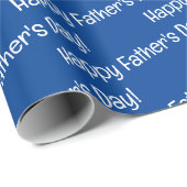 Happy Vaderdag Blue Simple Cadeaupapier (Rol Hoek)