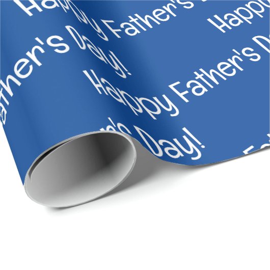 Happy Vaderdag Blue Simple Cadeaupapier (Rol Hoek)
