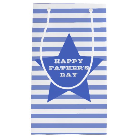 Happy Vaderdag | Blue Star & Stripes Gift Bag Klein Cadeauzakje (Voorkant)