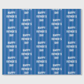 Happy Vaderdag Blue Stripe Cadeaupapier (Vlak)