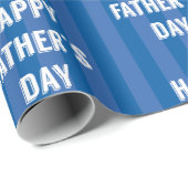 Happy Vaderdag Blue Stripe Cadeaupapier (Rol Hoek)