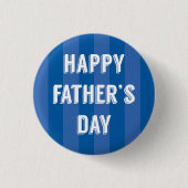 Happy Vaderdag Blue Stripes - Vaderdag Ronde Button 3,2 Cm (Voorkant)