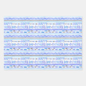 Happy Vaderdag Blue Waterverf Stripes Inpakpapier Vel (Voorkant 2)