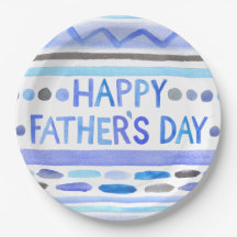 Happy Vaderdag Blue Waterverf Stripes