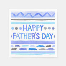 Happy Vaderdag Blue Waterverf Stripes