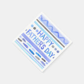 Happy Vaderdag Blue Waterverf Stripes Servet (Hoek)