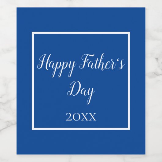 Happy Vaderdag Blue Wijn Etiket (Enkel label)