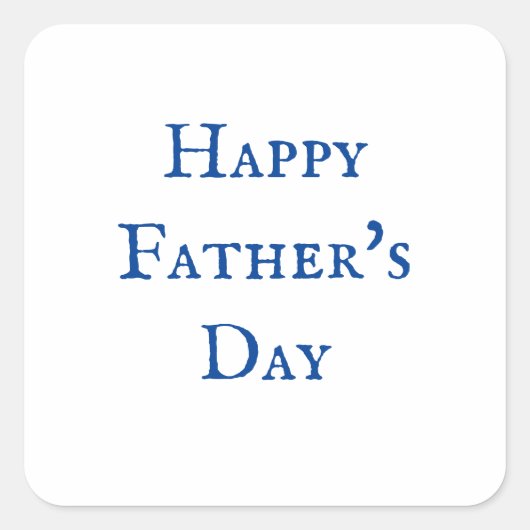 Happy Vaderdag Blue Wit Classy Cool 2024 Vierkante Sticker (Voorkant)