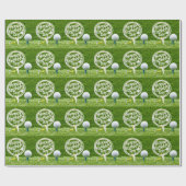 Happy Vaderdag-bord met golfbal op groen Cadeaupapier (Vlak)