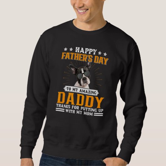 Happy Vaderdag Boston Terrier Dog Dad for Men Trui (Voorkant)