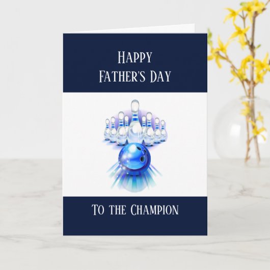 Happy Vaderdag Bowling Bowler Bowl Kaart (Gele Bloem)