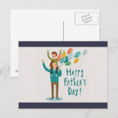 Happy Vaderdag Briefkaart (Voorkant / Achterkant)