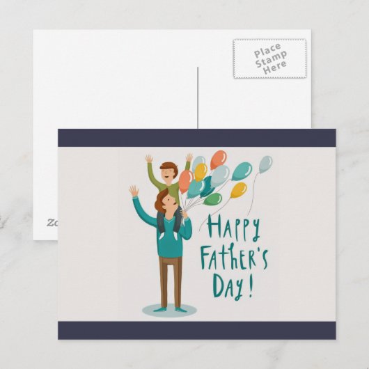 Happy Vaderdag Briefkaart (Voorkant / Achterkant)