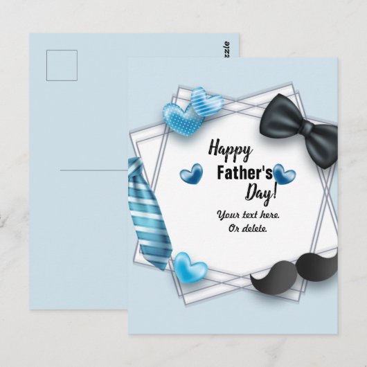 Happy Vaderdag Briefkaart (Voorkant / Achterkant)