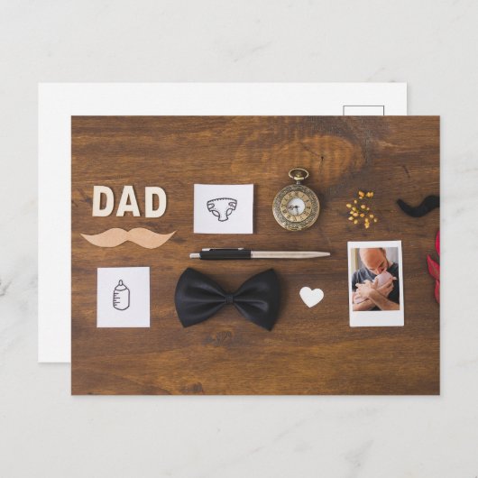 Happy Vaderdag Briefkaart (Voorkant / Achterkant)