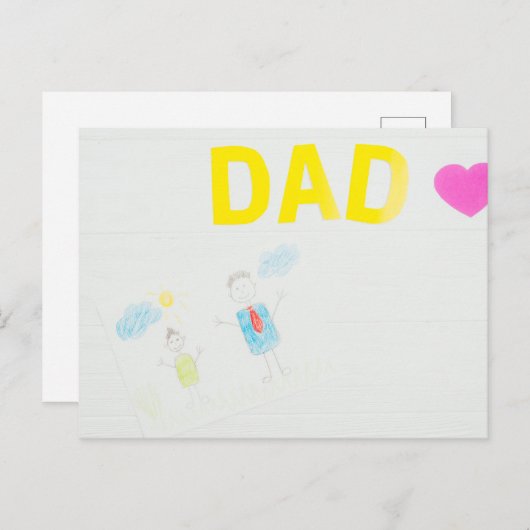 Happy Vaderdag Briefkaart (Voorkant / Achterkant)
