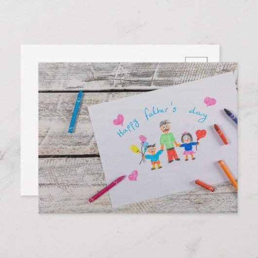 Happy Vaderdag Briefkaart (Voorkant / Achterkant)
