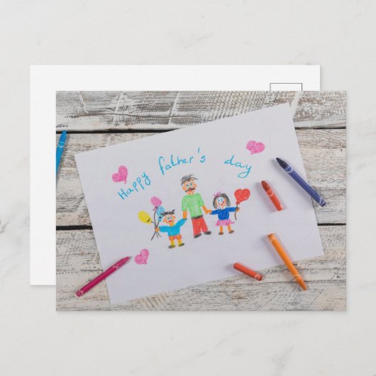 Happy Vaderdag Briefkaart (Voorkant / Achterkant)