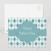 Happy vaderdag briefkaart, Groen en wit plaid Briefkaart (Voorkant / Achterkant)