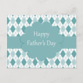 Happy vaderdag briefkaart, Groen en wit plaid Briefkaart (Voorkant)