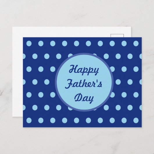 Happy Vaderdag Briefkaart (Navy & Soft Blue) (Voorkant / Achterkant)