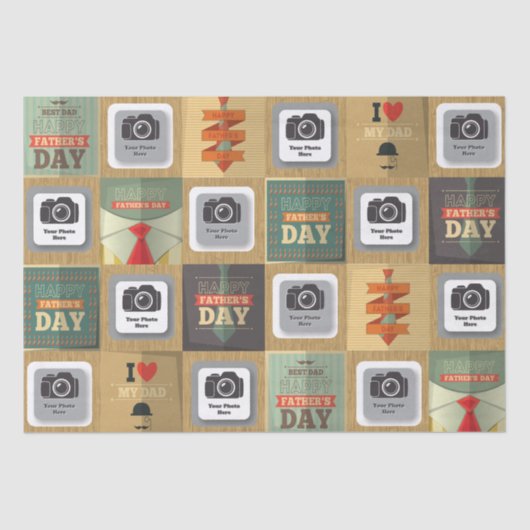 Happy Vaderdag Briefkaart Tissuepapier (Voorkant)