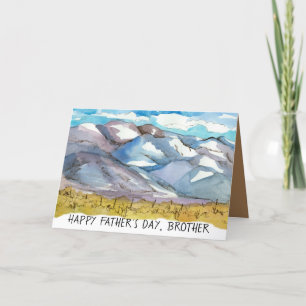 Happy Vaderdag Brother Desert Mountain Range Feestdagen Kaart