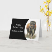 Happy Vaderdag Brother-in-Law Buffalo Bison Kaart (Gele Bloem)