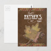 Happy Vaderdag - bruin leder Briefkaart (Voorkant / Achterkant)