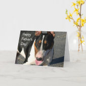 Happy Vaderdag Bull Terrier-wenskaart Kaart (Gele Bloem)