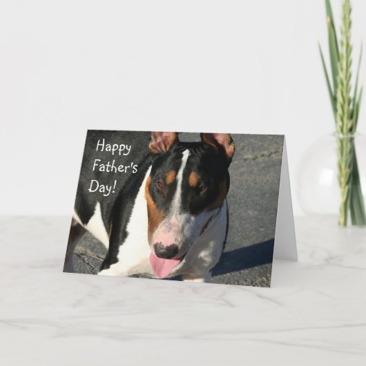 Happy Vaderdag Bull Terrier-wenskaart Kaart (Voorkant)