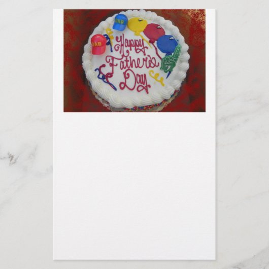 Happy Vaderdag Cake Briefpapier (Voorkant)