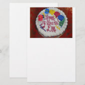 Happy Vaderdag Cake Briefpapier (Voorkant / Achterkant)