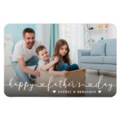 Happy Vaderdag Calligraphy Photo Magneet (Horizontaal)