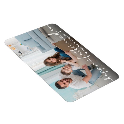 Happy Vaderdag Calligraphy Photo Magneet (Rechterzijde)